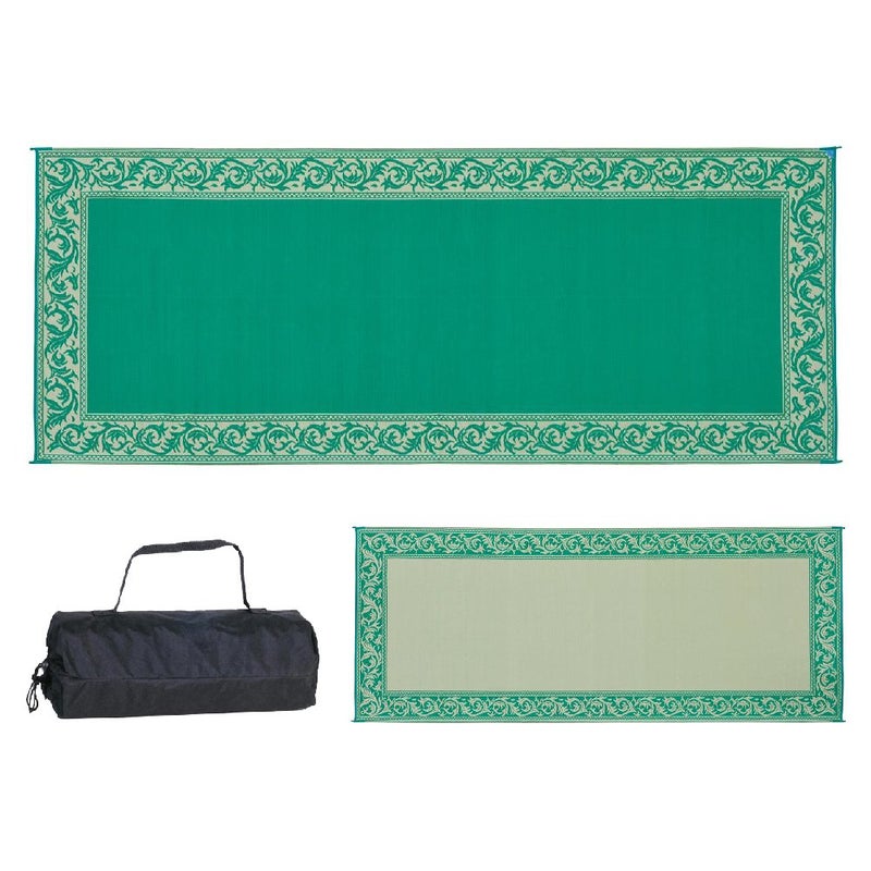 Stylish Camping Ming's Mark RC4 Reversible Classical Patio Mat - 8' x 20', Green/Beige - Image 1